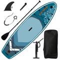 Stylish Inflatable Stand Up Paddle Board 9.9'x33"x5" With Premium SUP Accessories & Backpack, Wide Stance, Bottom Fin for Paddling, Paddle, Leash, Surf Control, Non-Slip Deck for Youth & Adult