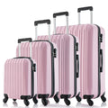 5 Piece Set Luggage Sets Suitcase ABS Hardshell Lampweight Spinner Wheels (16/20/24/28 inch) Pink