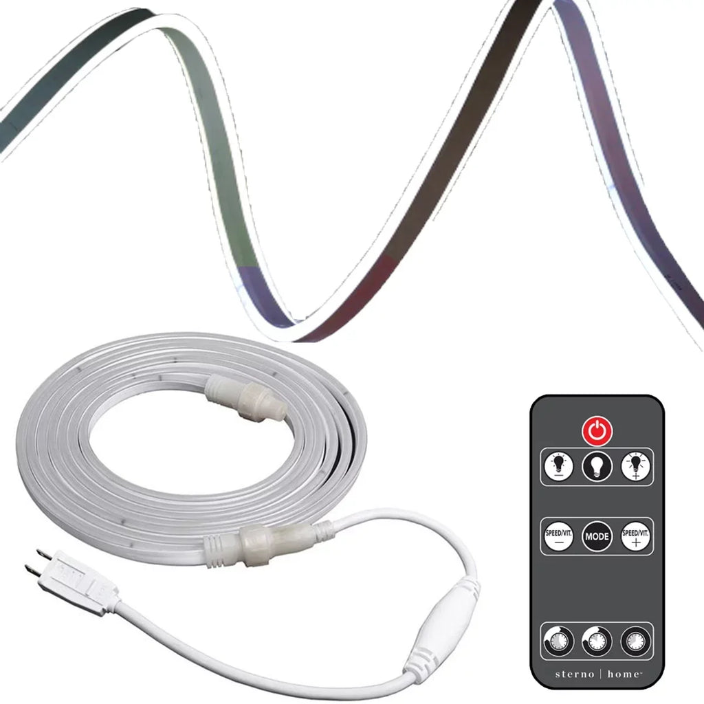 Sterno Home 12ft LED Neon Rope Lamps, 8 Color, Indoor Outdoor Lamping