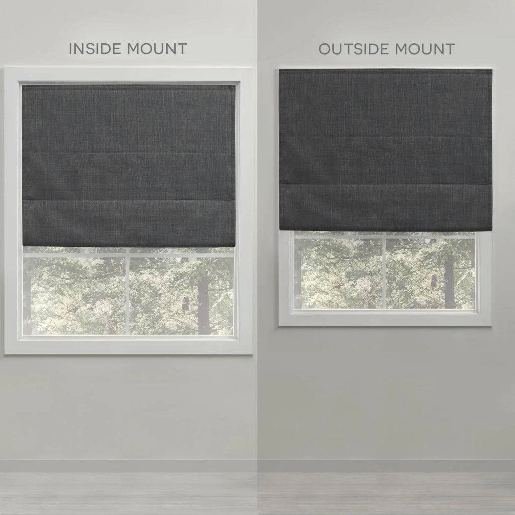 Exclusive Home Bolan Botanical Total Blackout Roman Shade, 27"x 64", White - Exclusive Design