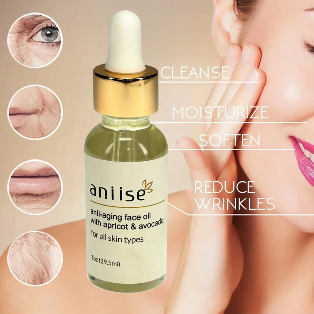 ANIISE Anti &ndash; Aging Face Oil with Apricot and Avocado, For All Skin Types - Made in USA &ndash; 1 oz