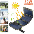 JLLOM 2Pcs 80W USB Solar Panel Folding Portable Power Bank Outdoor Hiking Phone Charger Kit - Exclusive Design
