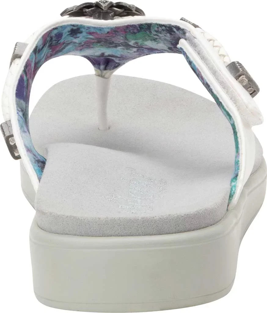 Women's Alegria by PG Lite Layah Thong Sandal White Vegan Leather 41 M