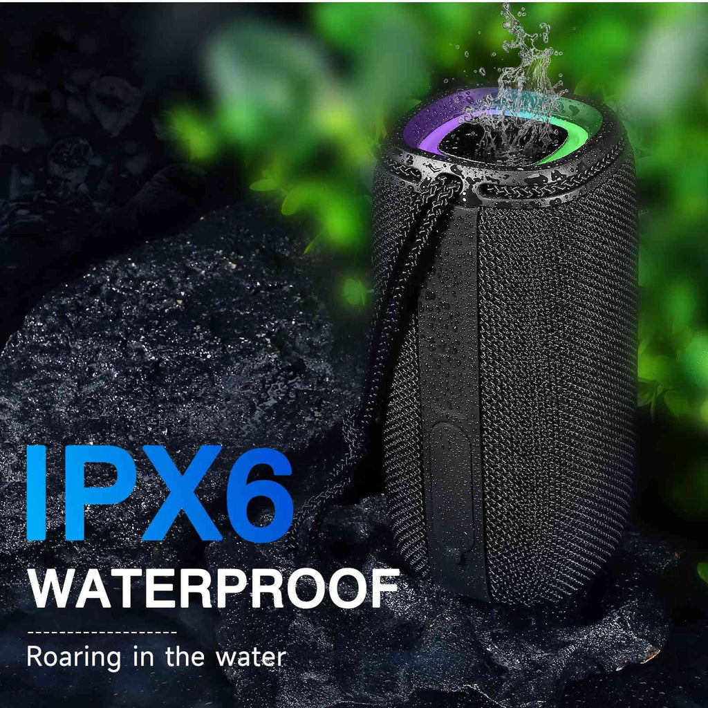 UrbanX X808 Bluetooth Speaker, IPX5 Waterproof Speakers 360Â° HD Surround Sound with Punchy Bass, True Wireless Pairing, BT5.3, Portable Speaker for LG W41+ - Black