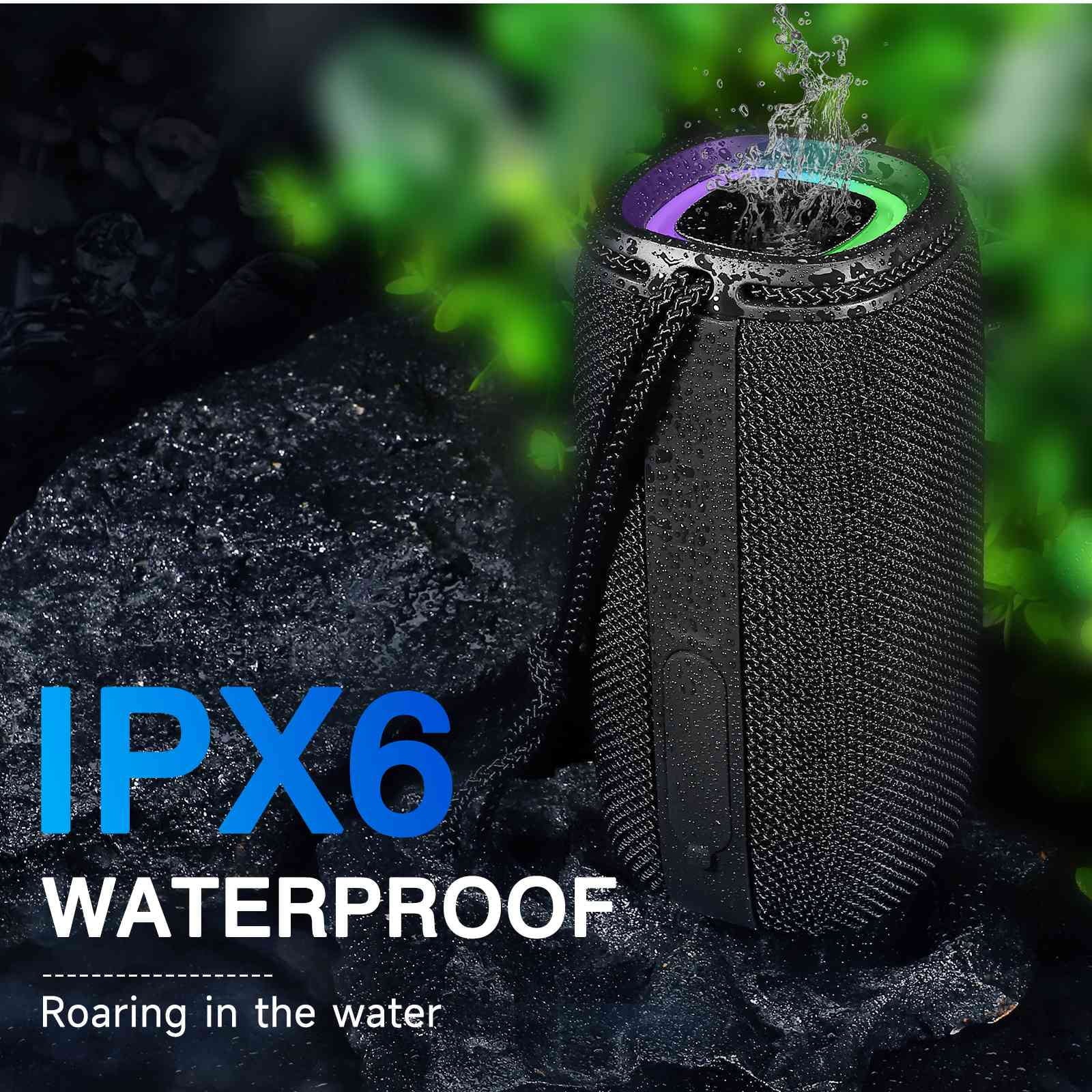 UrbanX X808 Bluetooth Speaker, IPX5 Waterproof Speakers 360Â° HD Surround Sound with Punchy Bass, True Wireless Pairing, BT5.3, Portable Speaker for LG W41+ - Black