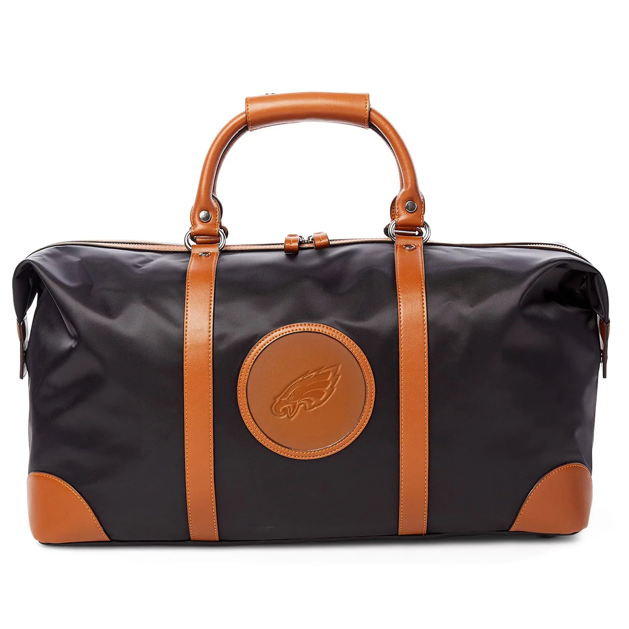 Stylish Women's MOJO Black Philadelphia Eagles Debossed Signature Duffel Bag