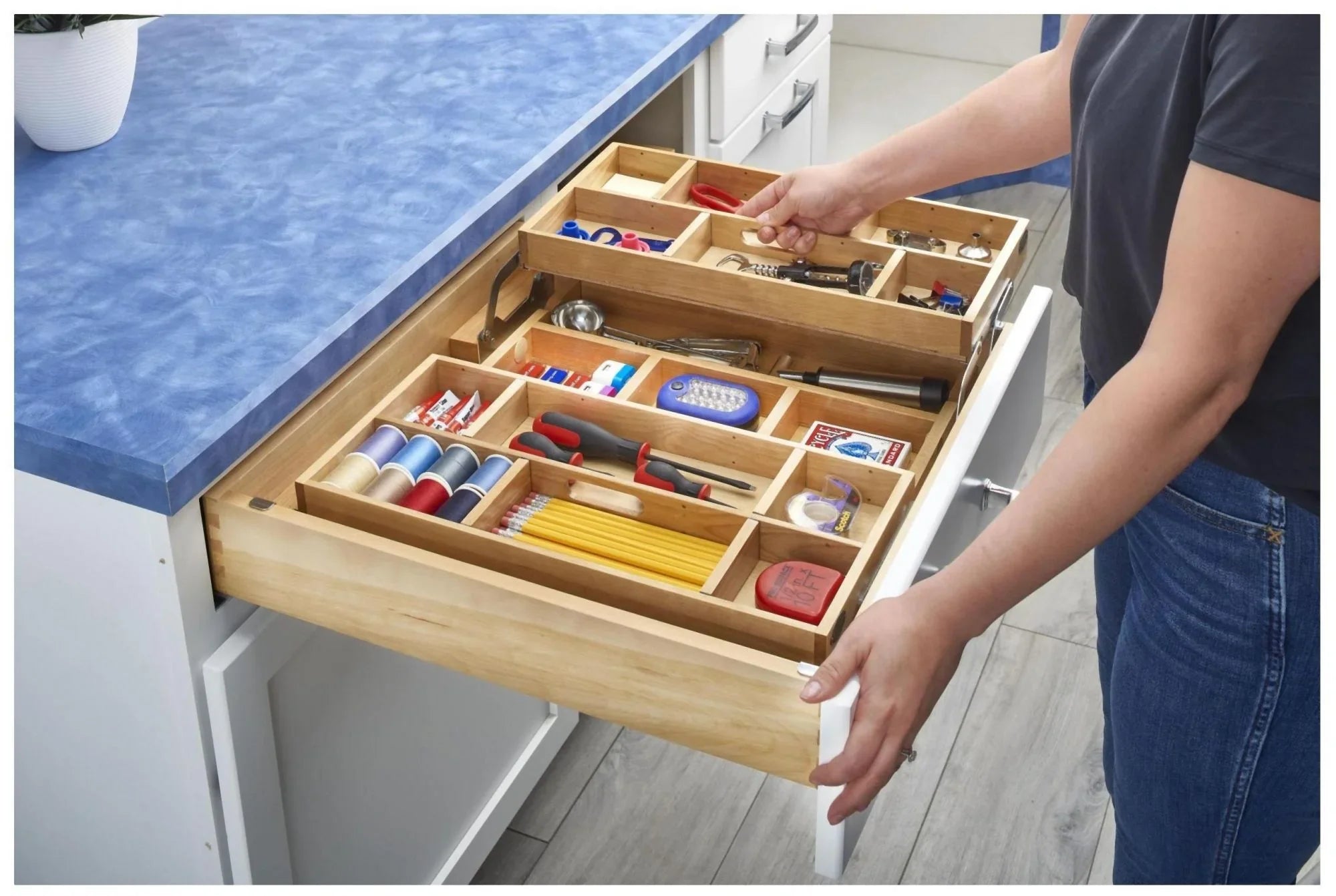 Rev-A-Shelf 4Wtmd-24H-1 4Wtmd Series Tiered Kitchen Organizer Drawer For 24" Cabinets - - Exclusive Design