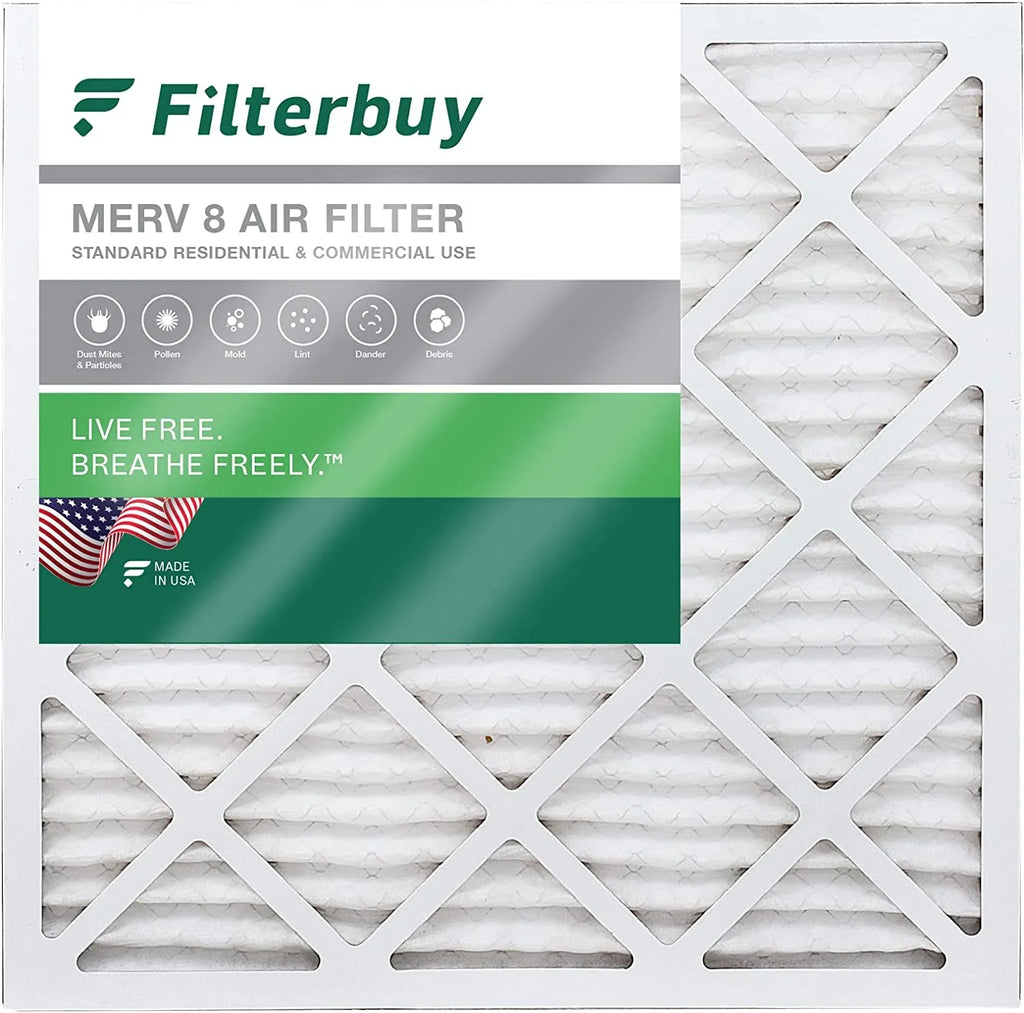 Filterbuy 20x20x4 MERV 8 Pleated HVAC AC Furnace Air Filters (1-Pack) - Exclusive Design