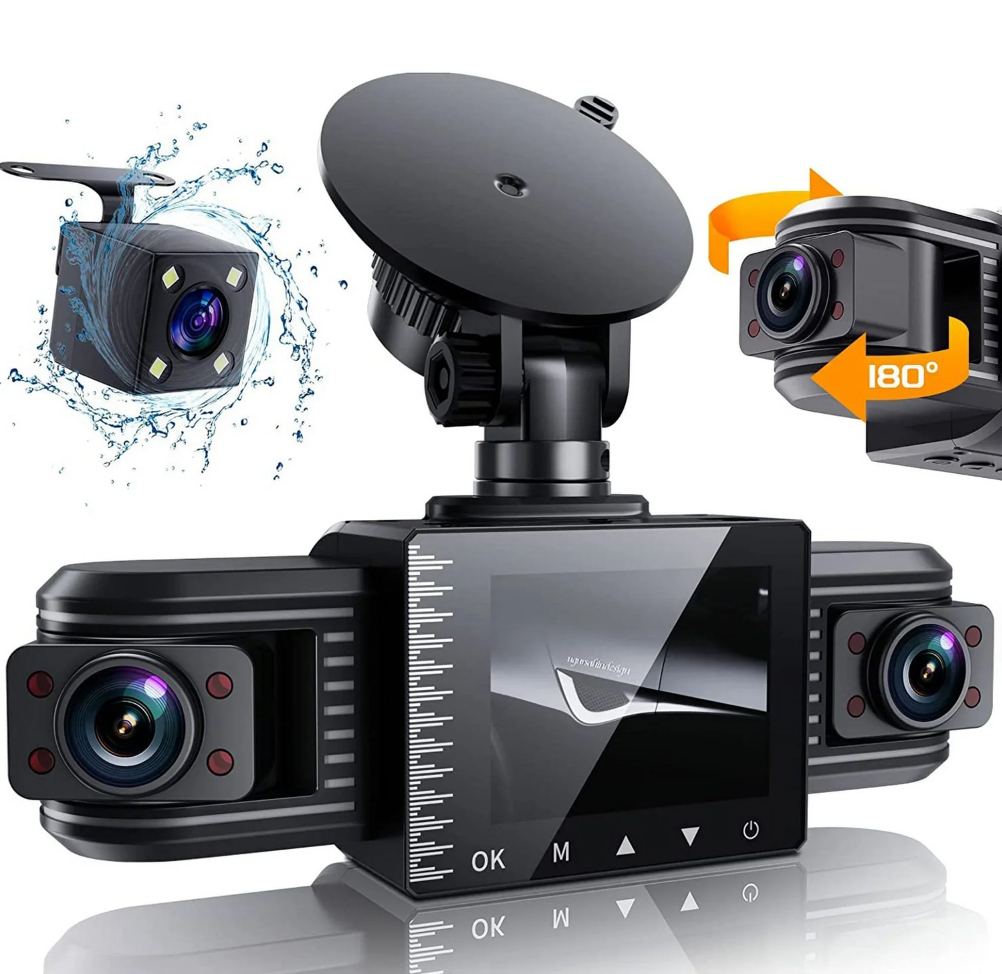 F30 HD Dual Lens Car Camera Vehicle DVR Dash Cam Video Recorder - Exclusive Design