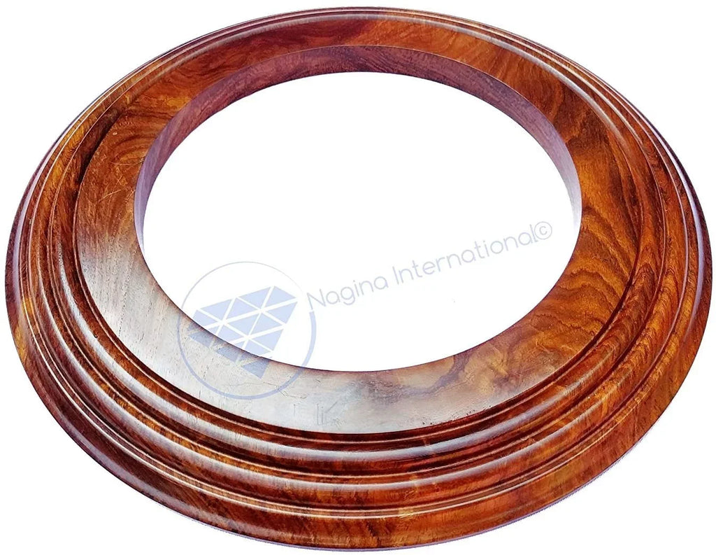 Nagina International Polished Handcrafted Wooden Base | Solid Hardwood Frame (12 Inches)
