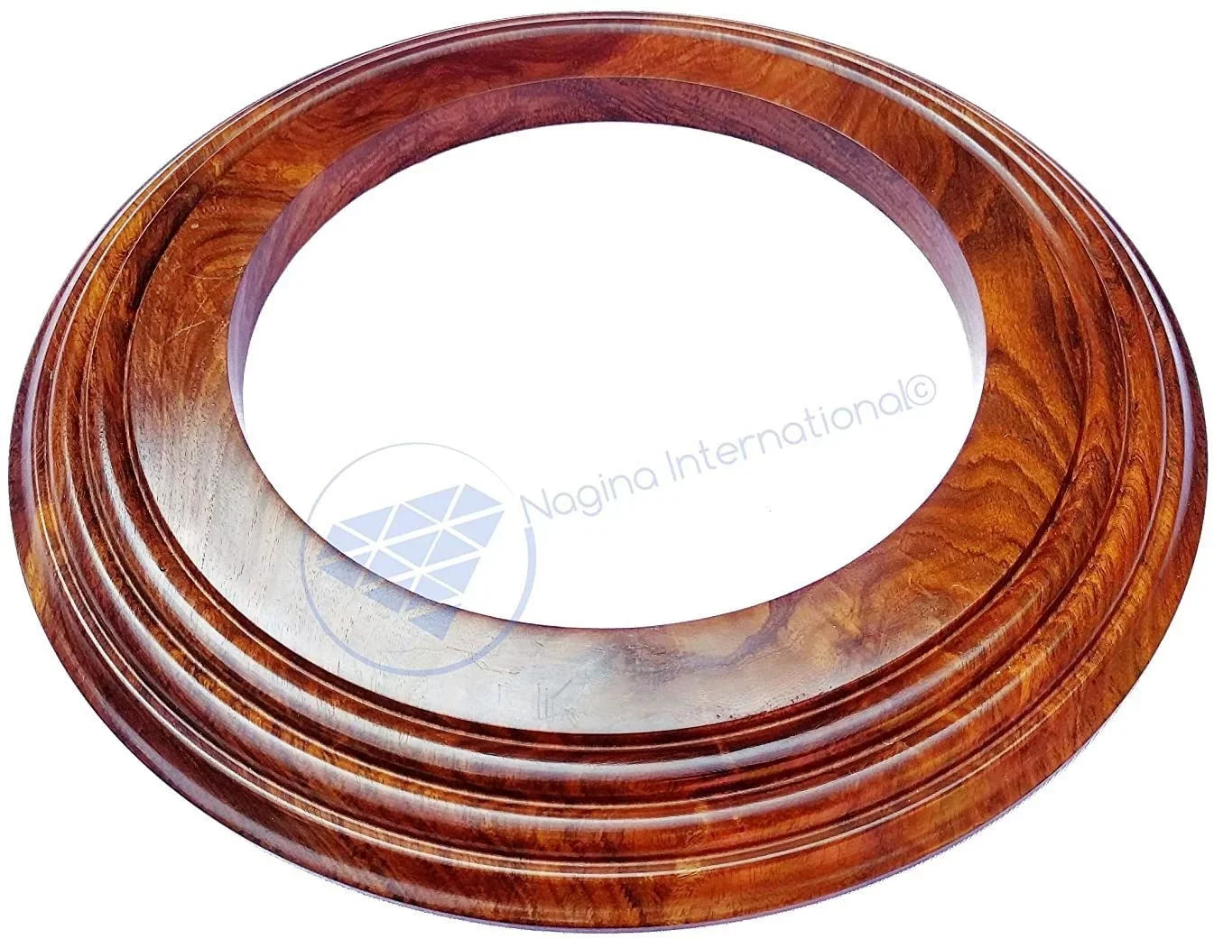 Nagina International Polished Handcrafted Wooden Base | Solid Hardwood Frame (12 Inches)