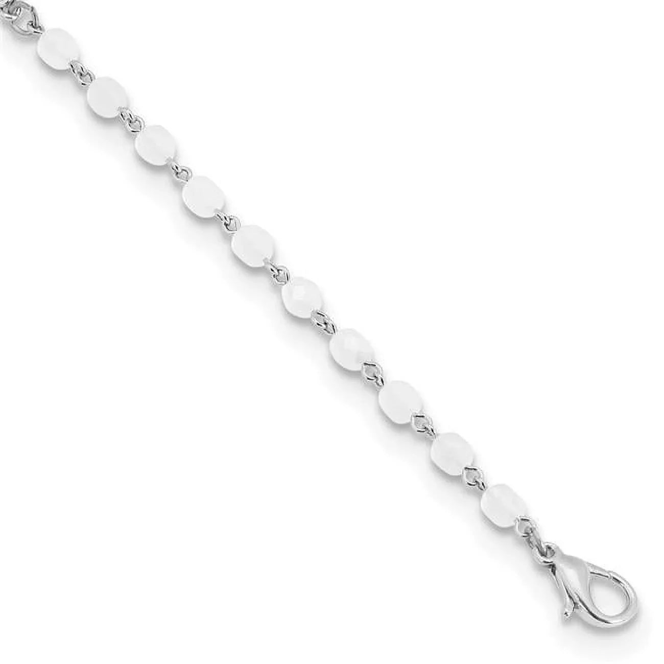 Stylish 1928 Silver-tone 22 in. White Acrylic Beaded Face Mask Holder