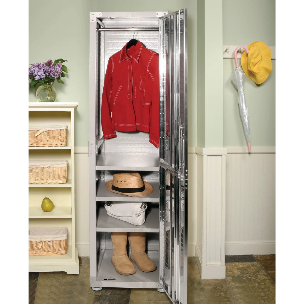 Seville Classics UltraHD Locker Storage Cabinet, 18" W x 24" D x 72" H, Granite Gray