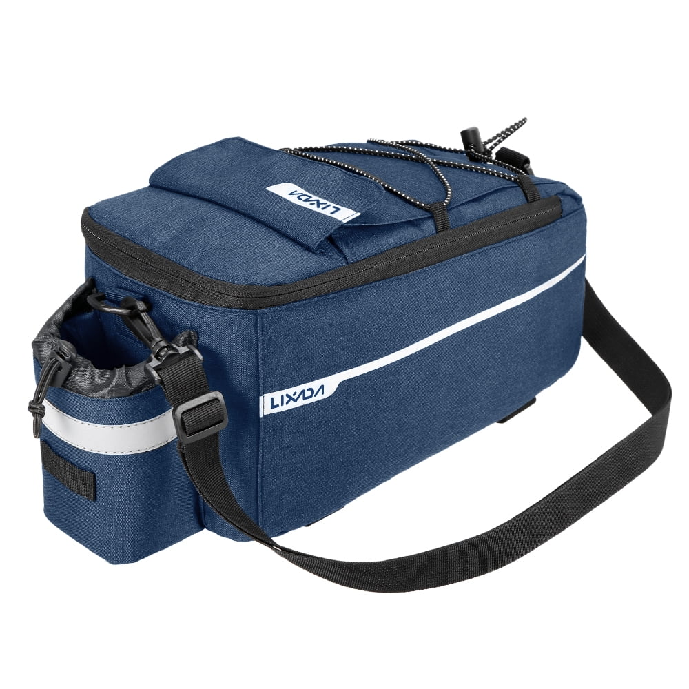 Stylish Lixada Insulated Trunk Cooler Bag Cycling Rear Rack Storage Luggage Bag Reflective MTB Bike Pannier Bag Shoulder Bag