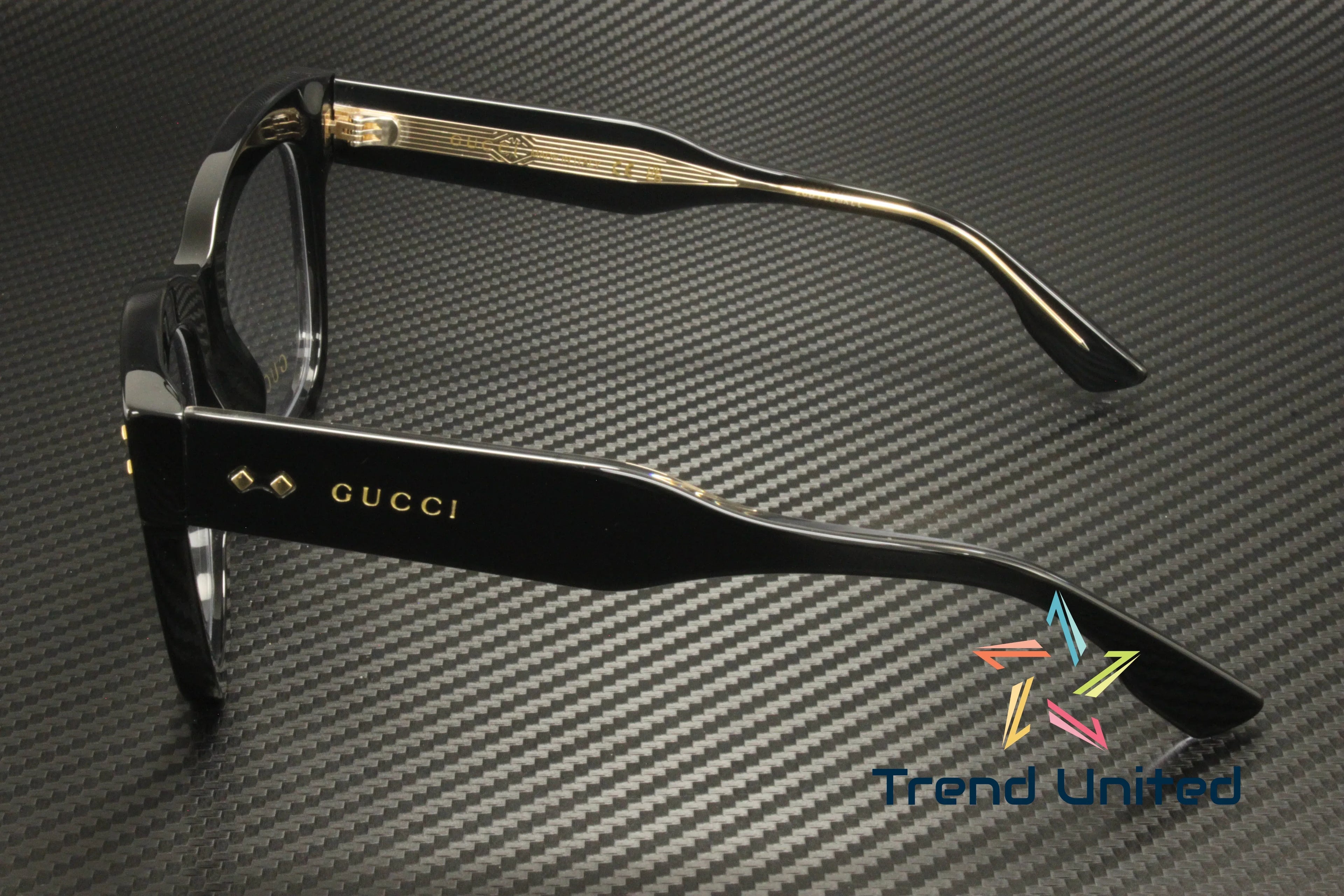 GUCCI GG1082O 001 Cat Eye Acetate Black Demo Lens 50 mm Women's Eyeglasses - Exclusive Design