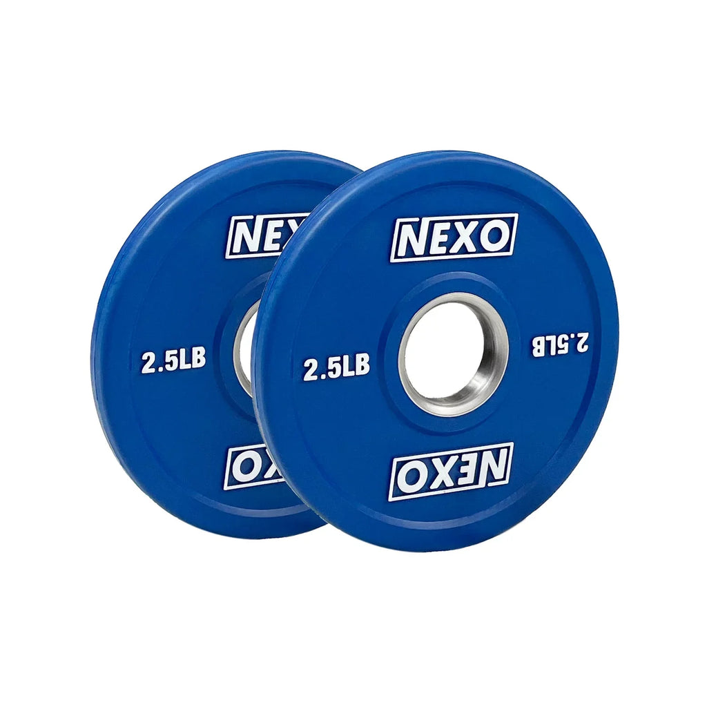 NEXO Color 175LB Rubber Bumper Plate Set - Premium Matte Finish 2x 45LB 2x 25LB 2x 10LB 2x 5LB & 2x 2.5LB Colored Cross Training Weight Plates - Exclusive Design
