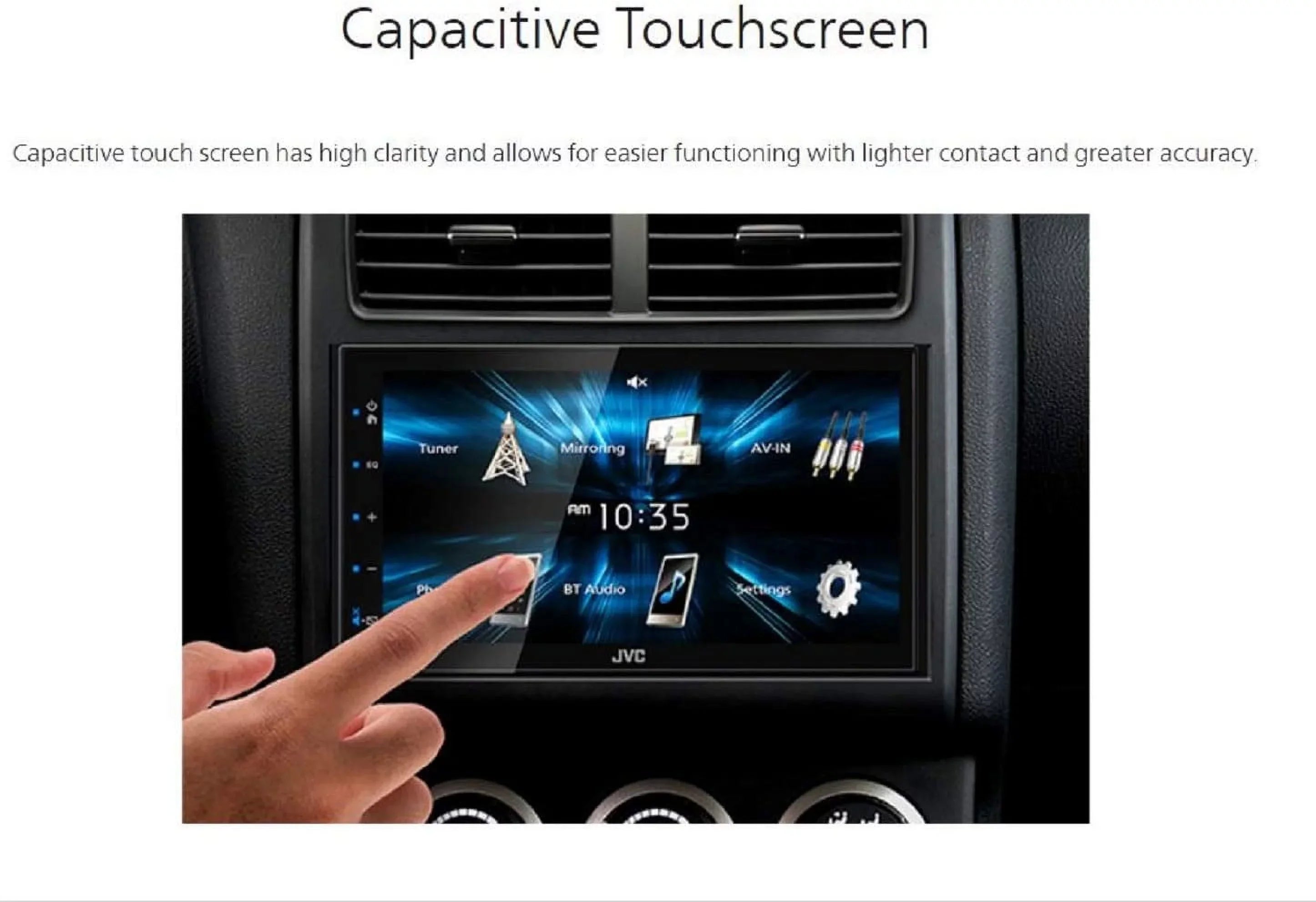 JVC KW-M150BT Bluetooth Car Stereo Receiver with USB Port 6.75" Touchscreen Display AM/FM Radio MP3 Player Double DIN 13-Band EQ