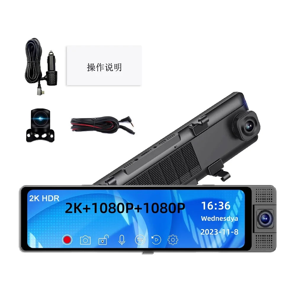 Stylish Spirastell Dashcam,Auto WIFI Wide Car Clear Car Auto Car Camera Dashcam Car Auto Safety Wide Auto Rearview Mirror Car Rearview Video Car - 3 Cameras Wide Mirror Dash Cam Dash Cam - Dashcam 3 Car