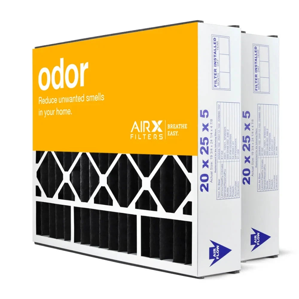AIRx Filters Odor 20x25x5 Air Filter MERV 8 Replacement for Air Bear Trion 229990-102 248713-102 255649-102 259112-102 to Fit Media Air Cleaner Cabinet Supreme 2000 455602-019 435790-027, 2-Pack - Exclusive Design