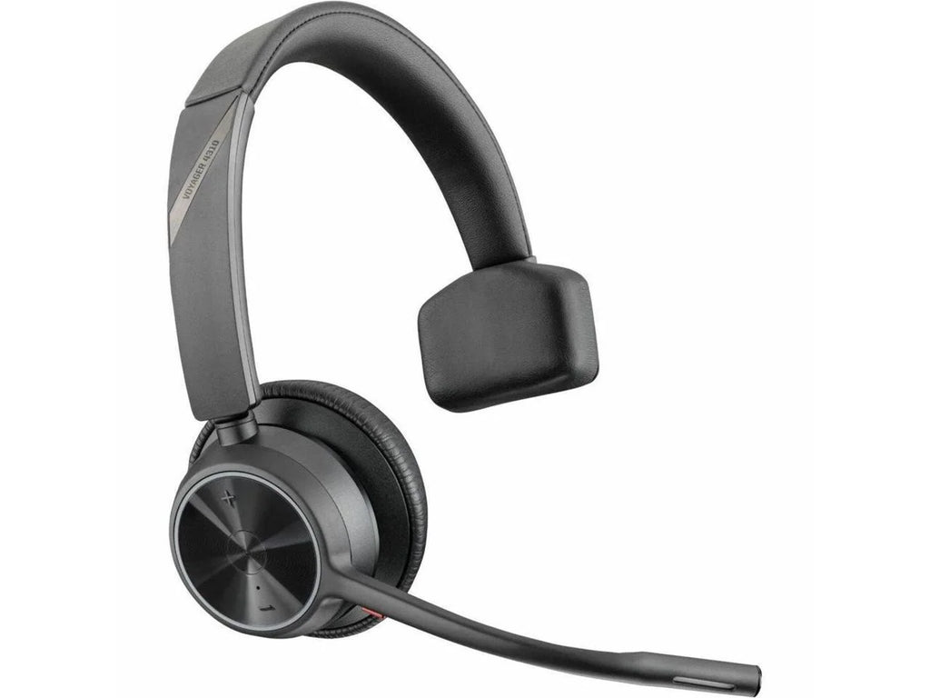 Poly Voyager 4310 USB-C Headset with Charge Stand - Siri, Google Assistant - Mono - Wireless - Bluetooth - 298.6 ft - 20 Hz - 20 kHz - Over-the-head, On-ear - Monaural - Ear-cup - Electret Condense...