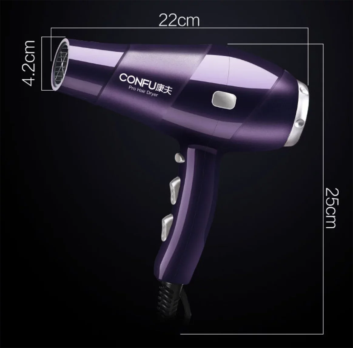 CONFU hot and cold air Hair Dryer, 2300W High Power Dryer, Hair Dryers for Women, Cool Shot Button, 3 Heat and 2 Speed Settings, Ionic Function for Shinier Results, Concentrator Nozzle(Red)
