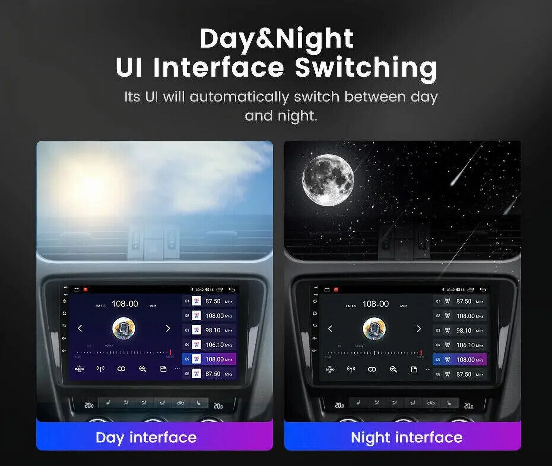 For GMC Yukon Chevy Tahoe Suburban Android 12 Octa 4GB RAM Apple Carplay Car Stereo AM FM Radio GPS Weather
