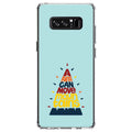 Stylish DistinctInk Clear Shockproof Hybrid Case for Samsung Galaxy Note 8 - TPU Bumper, Acrylic Back, Tempered Glass Screen Protector - A Faith Can Moves Mountains