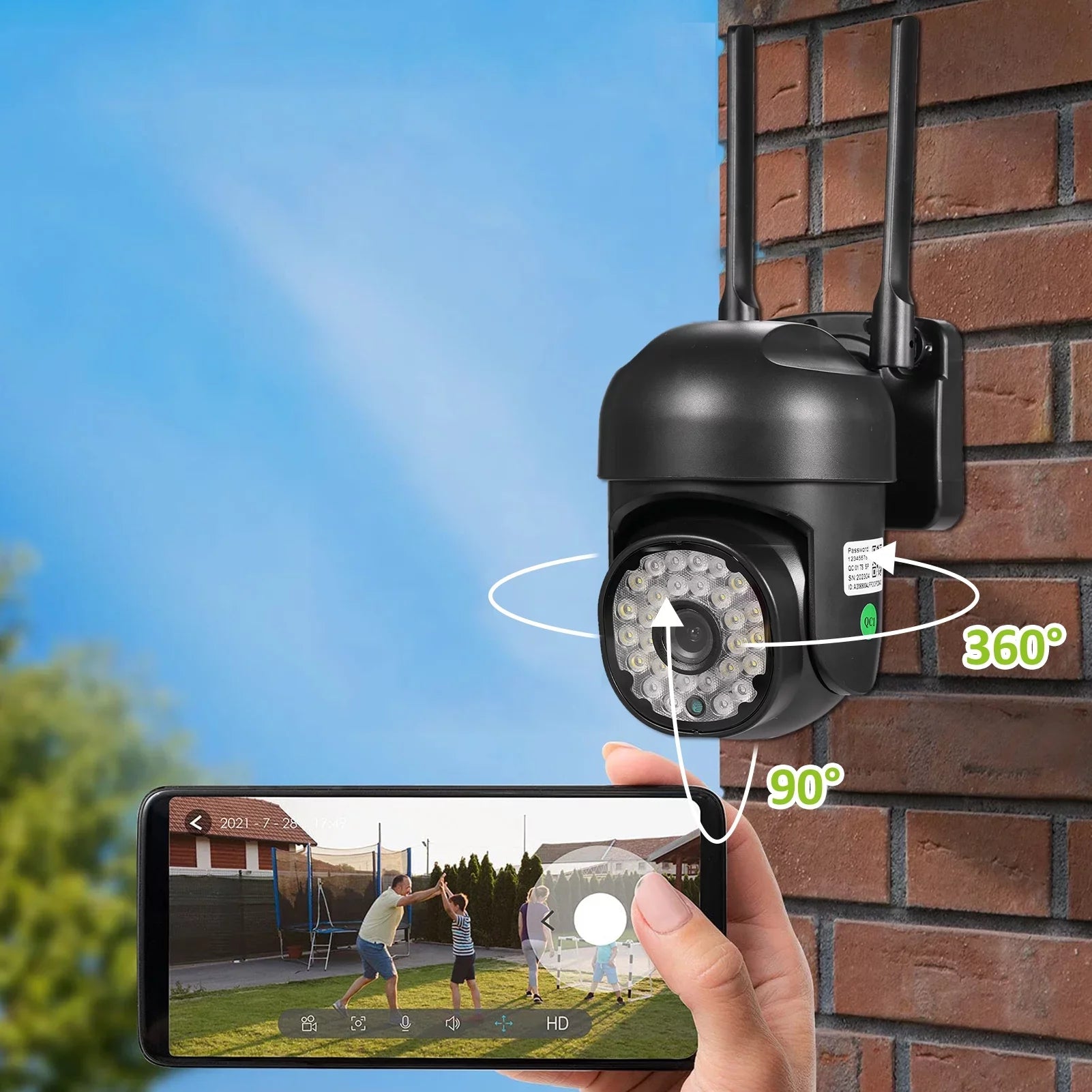 Nebublu 1080P Cameras with Color Night Vision, Smart Motion Detection, IP65 Waterproof , Keep Your Home Safe and Secure - Exclusive Design