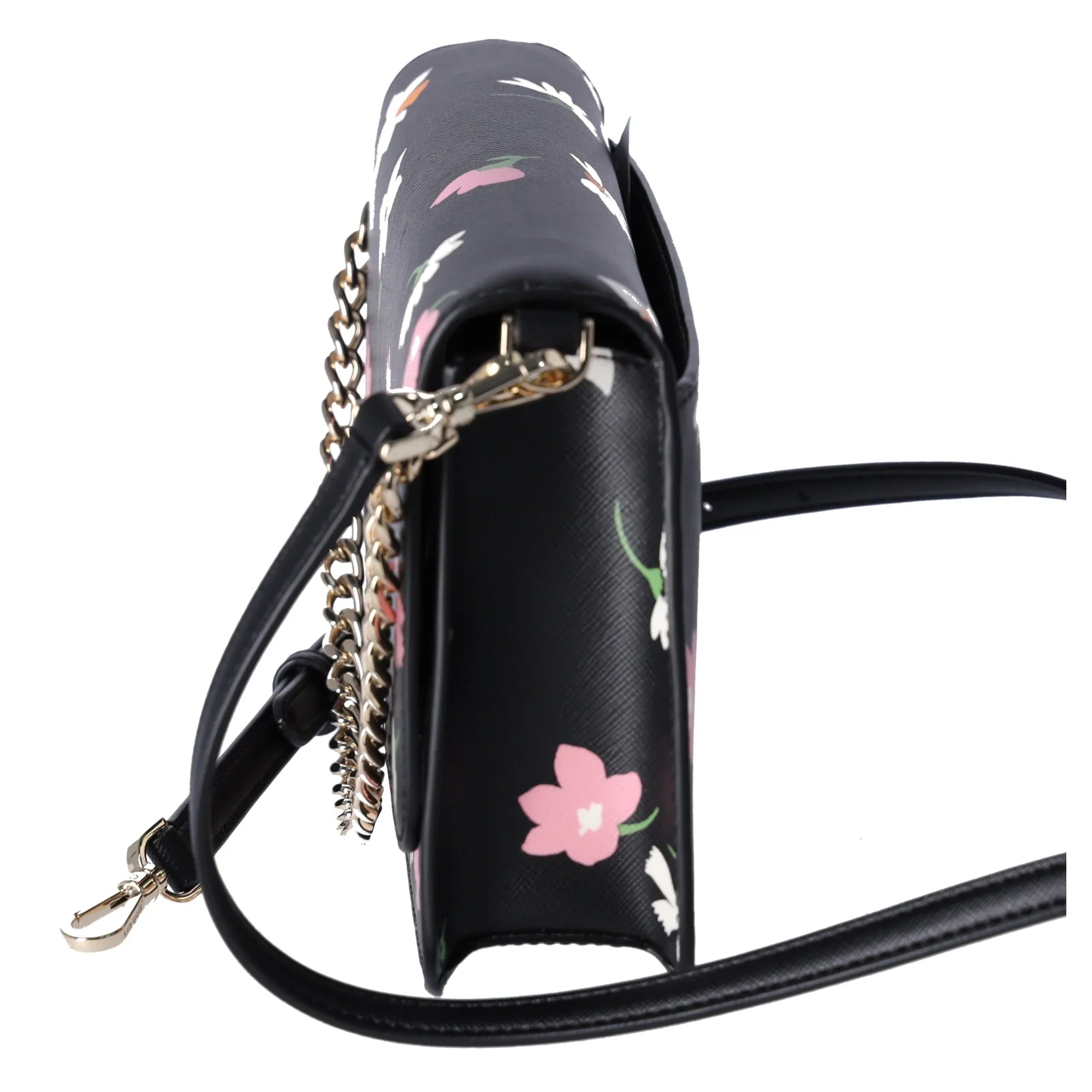 Kate Spade Madison Black Floral Waltz Flap Convertible Crossbody KF441 - Exclusive Design