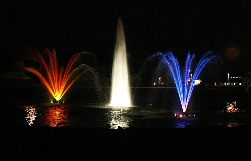 Stylish 1hp Decorative Fountain, 50 foot cord, 120 volt with LED3C11-050 Light Kit
