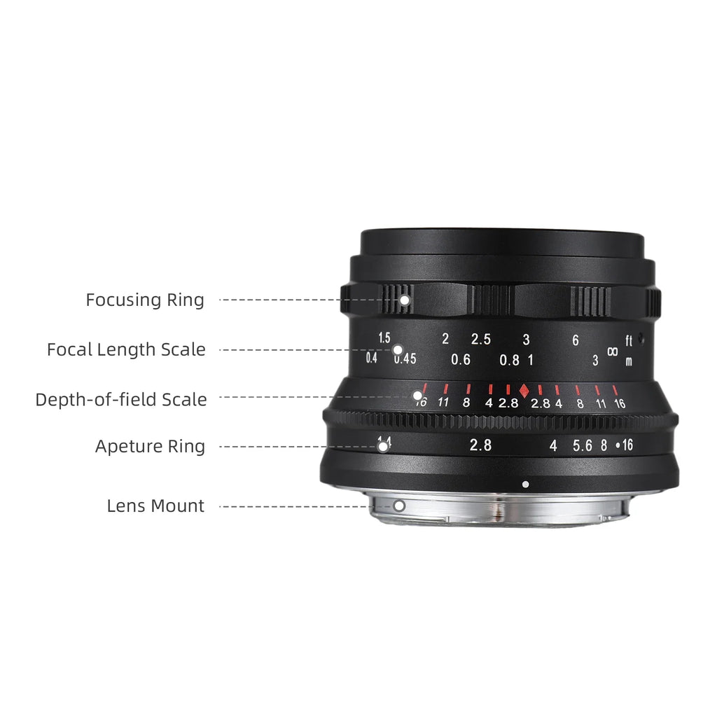 Dcenta Full Frame Camera Lens with Large Aperture Manual Focus for Sony A7/A7II/A7R/A7RII/A7S/A7SII/A6500/A6300 - Exclusive Design
