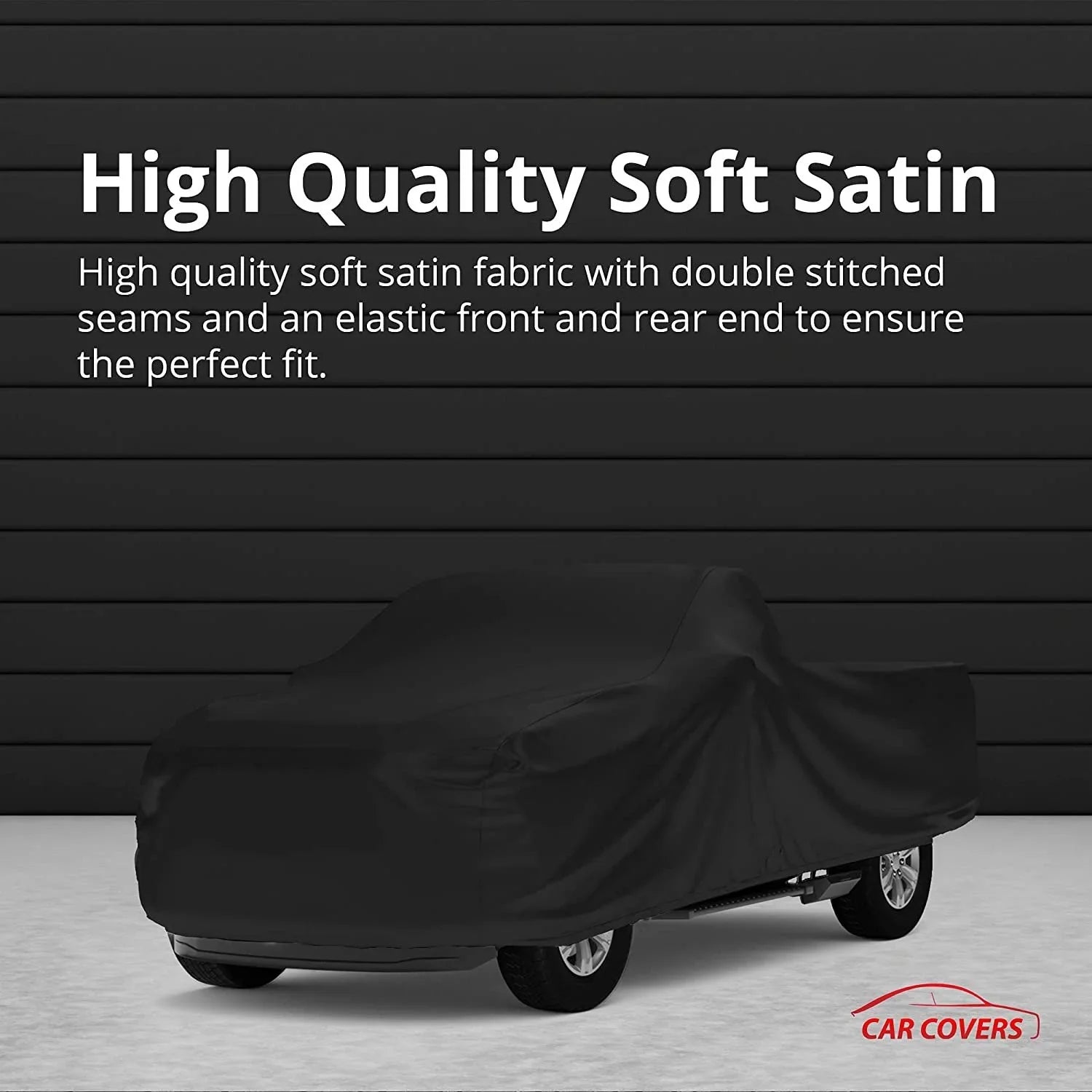 Indoor Truck Cover Compatible with 2001-2004 GMC Sonoma Crew Cab, 4.5 Foot Bed - Black Satin - Ultra Soft Indoor Material - Keep Vehicle Looking Between Use - Includes Storage Bag - Exclusive Design