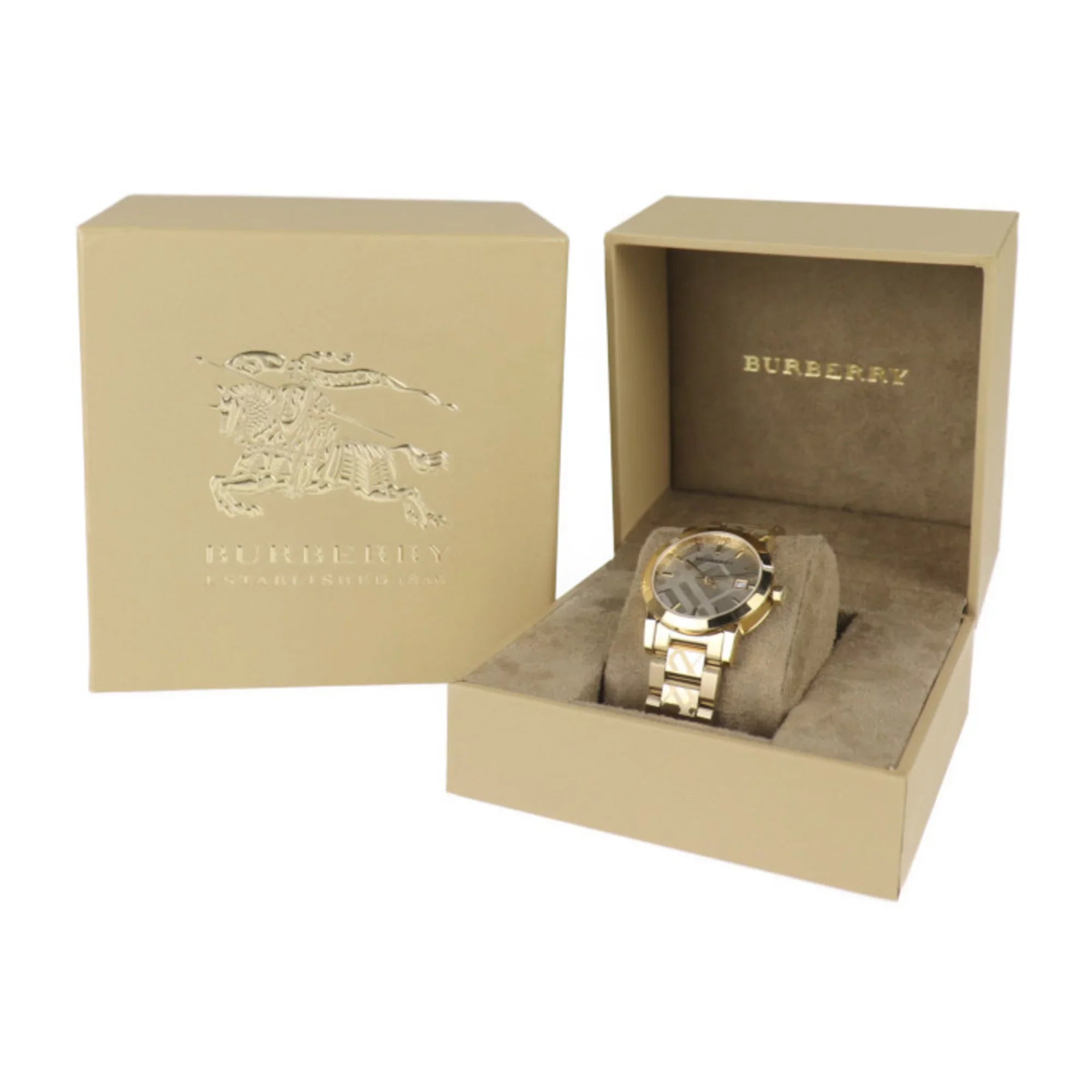 Pre-Owned BURBERRY Burberry THE CITY watch BU9145 stainless steel gold (Like New) - Exclusive Design