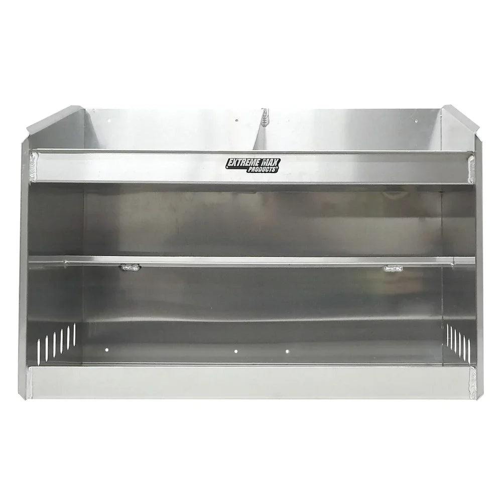 Extreme Max 5001.6056 Deluxe Dual Aluminum Helmet Bay Shelf Holder Storage Cabinet Organizer for Enclosed Race Trailer Shop Garage Storage