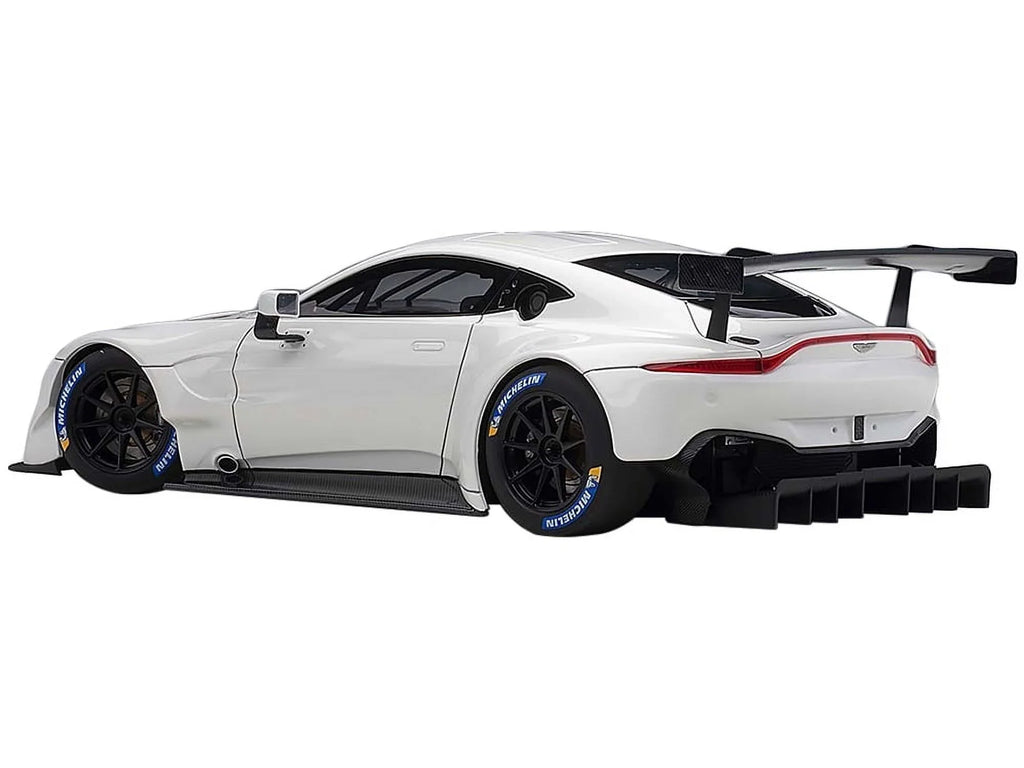 Stylish 2018 Aston Martin Vantage GTE Le Mans PRO White with Carbon Accents 1/18 Model Car by Autoart