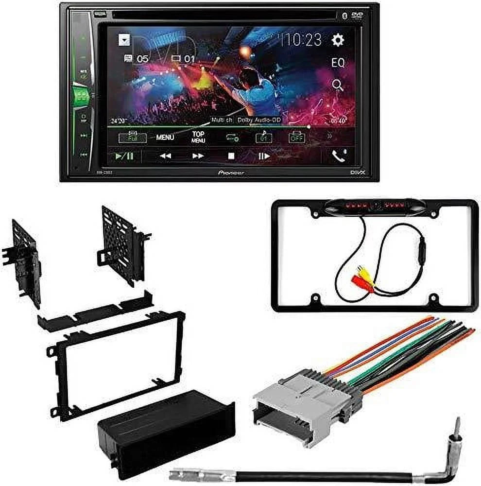 KIT4861 Bundle for 2000-2005 Chevy Venture Van W/ Pioneer AVH-241EX Double DIN Car Stereo with Bluetooth/Backup Camera/Installation Kit/in-Dash DVD/CD AM/FM 6.2" Touchscreen Digital Media Receiver - Exclusive Design
