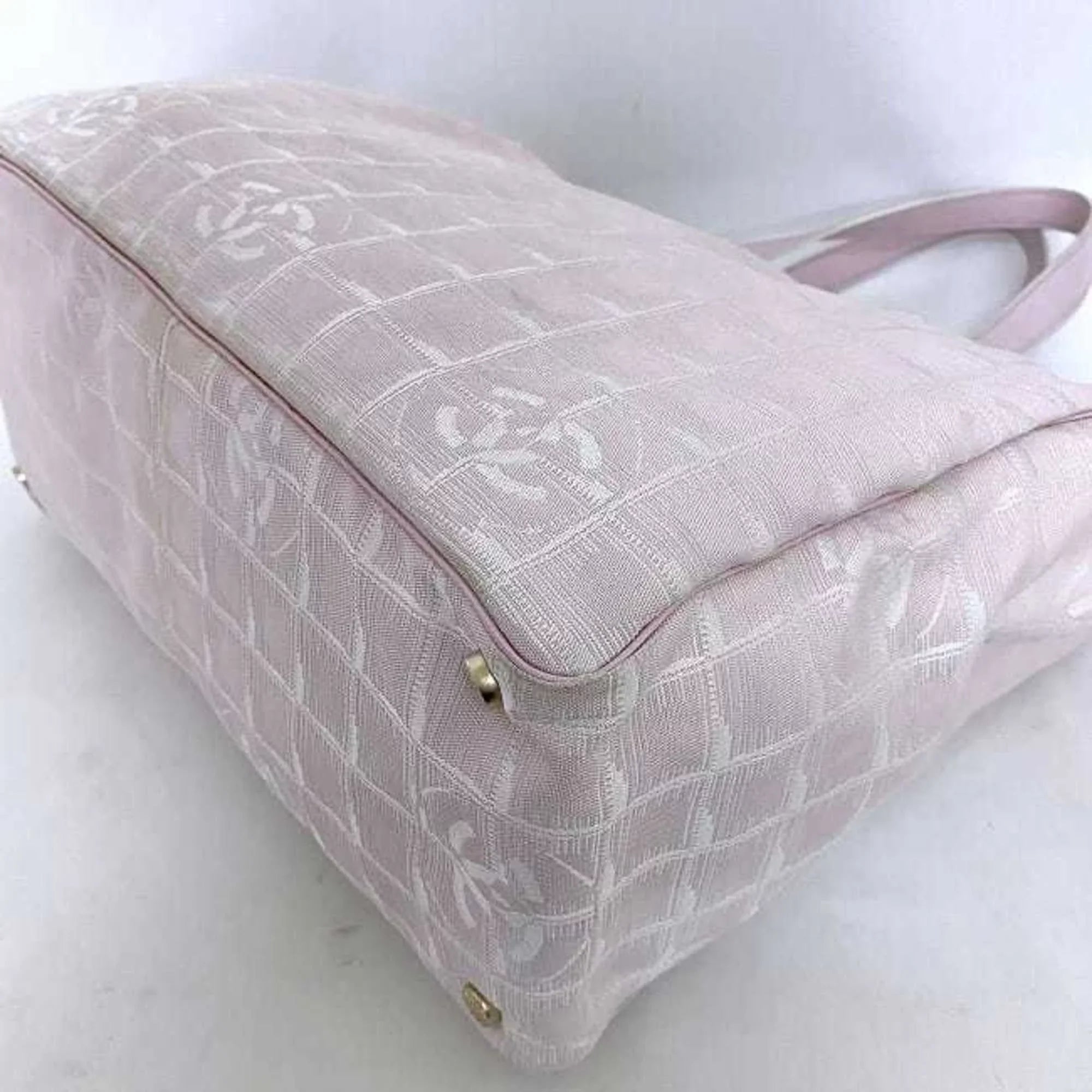 Pre-Owned Chanel MM Pink New Line A15991 Nylon Leather 8216800 CHANEL Coco Mark Tra Ladies (Good)