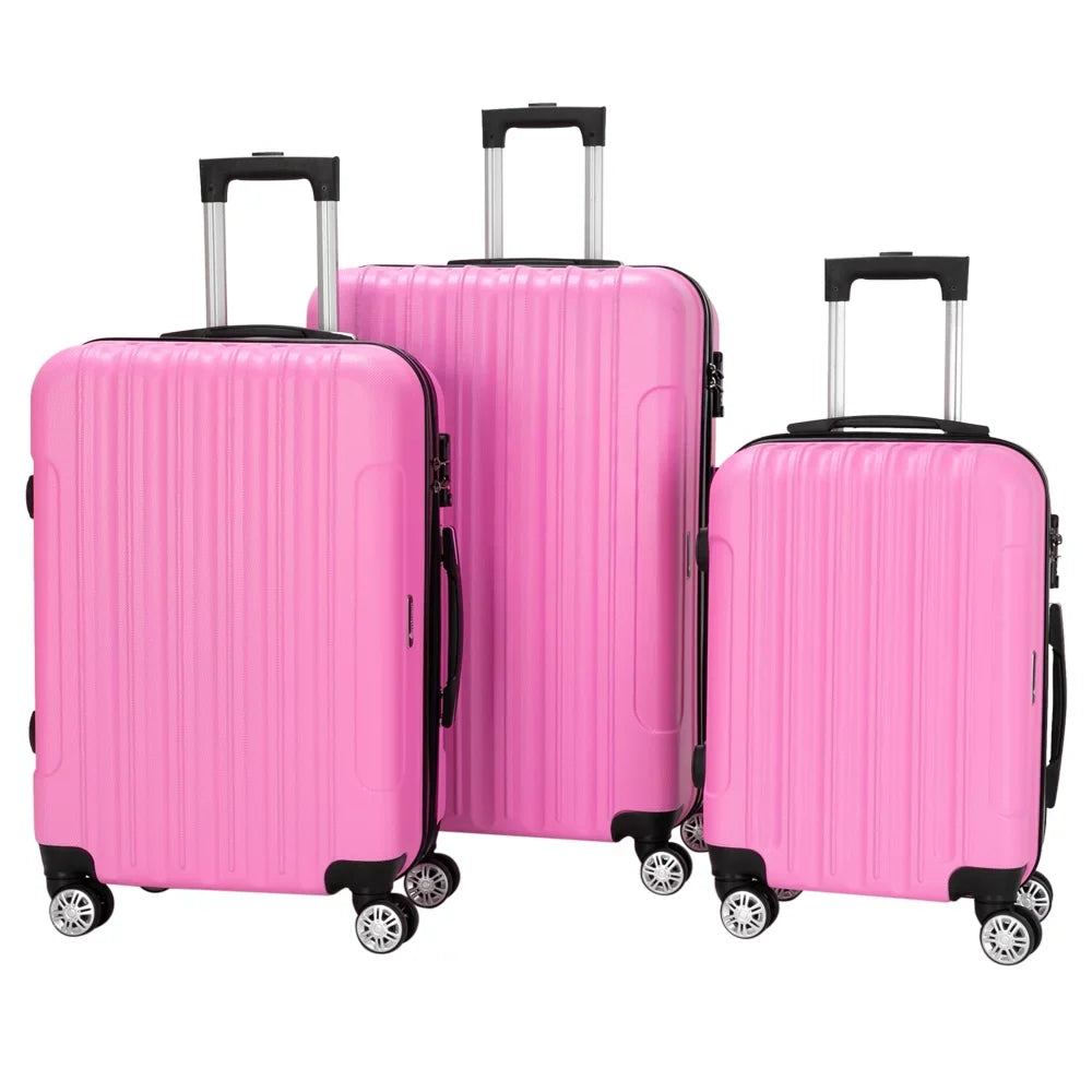 Stylish Zimtown 3-in-1 Luggage Multifunctional Large Capacity Traveling Storage Suitcase Pink