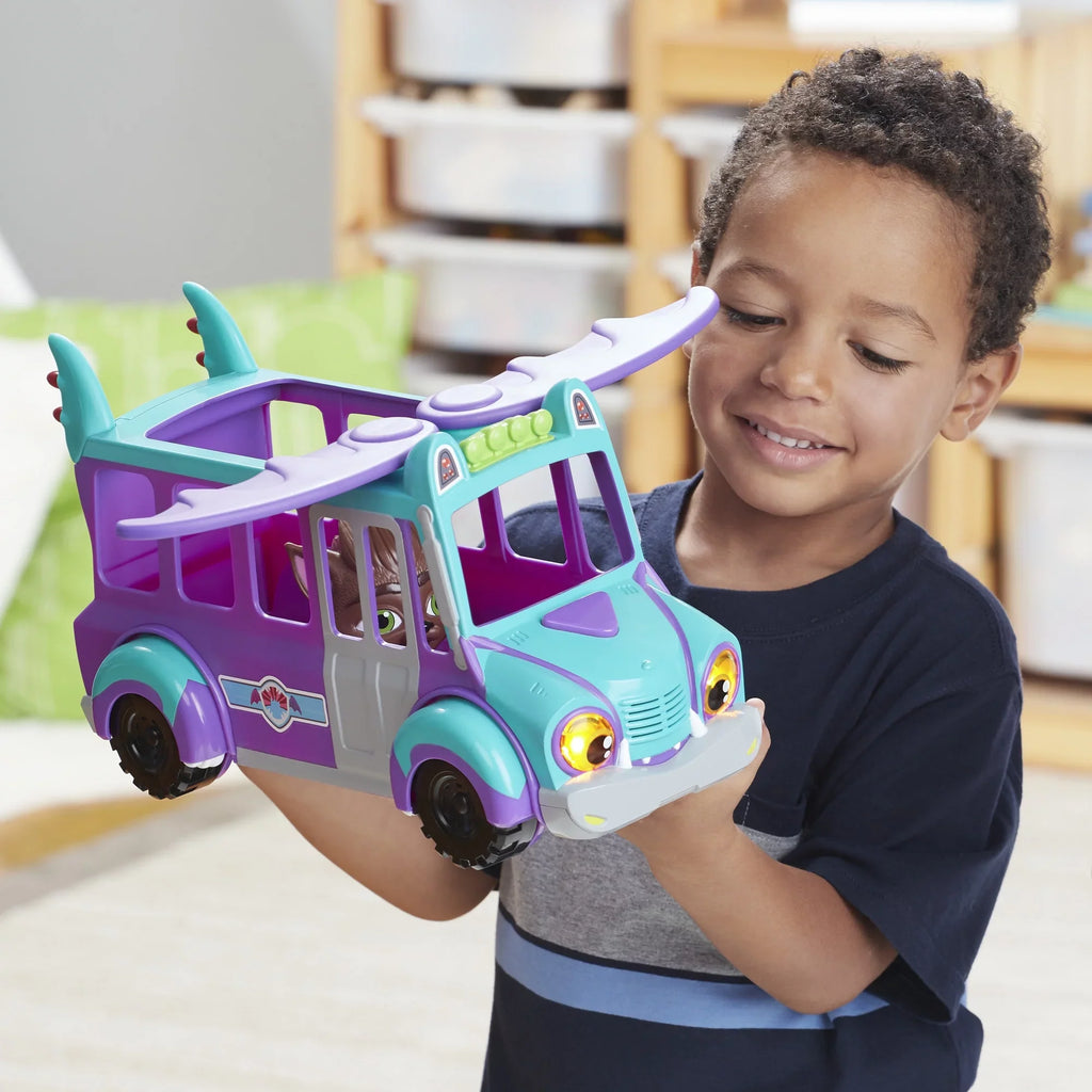 Netflix Super Monsters GrrBus Monster Bus Toy with Lamps, Sounds, and Music Ages 3 and Up