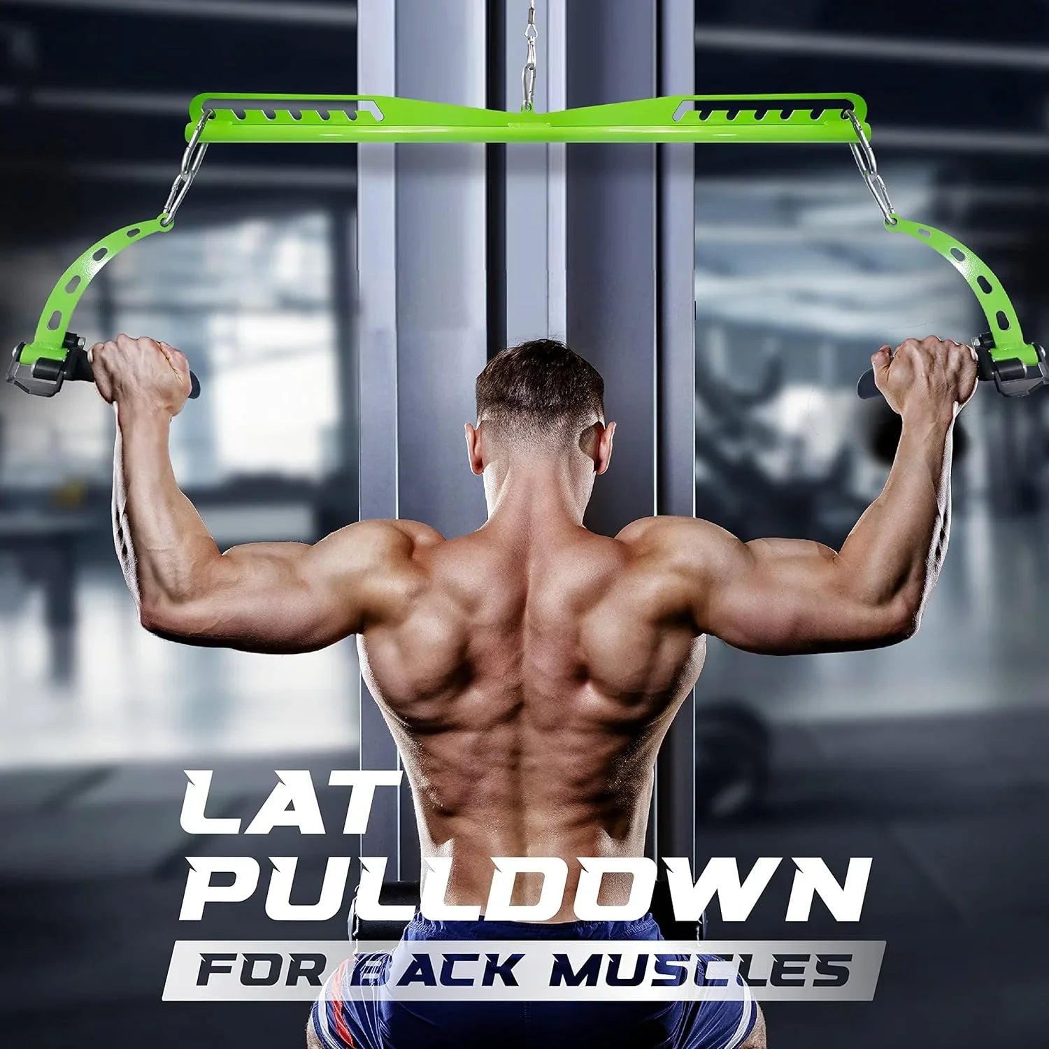 Stylish Yes4All Neutral Multi-Grip Wide LAT Pulldown Attachments Bar/Spreader/Paddle Grip for Home Gym Cable Pulley System Machine
