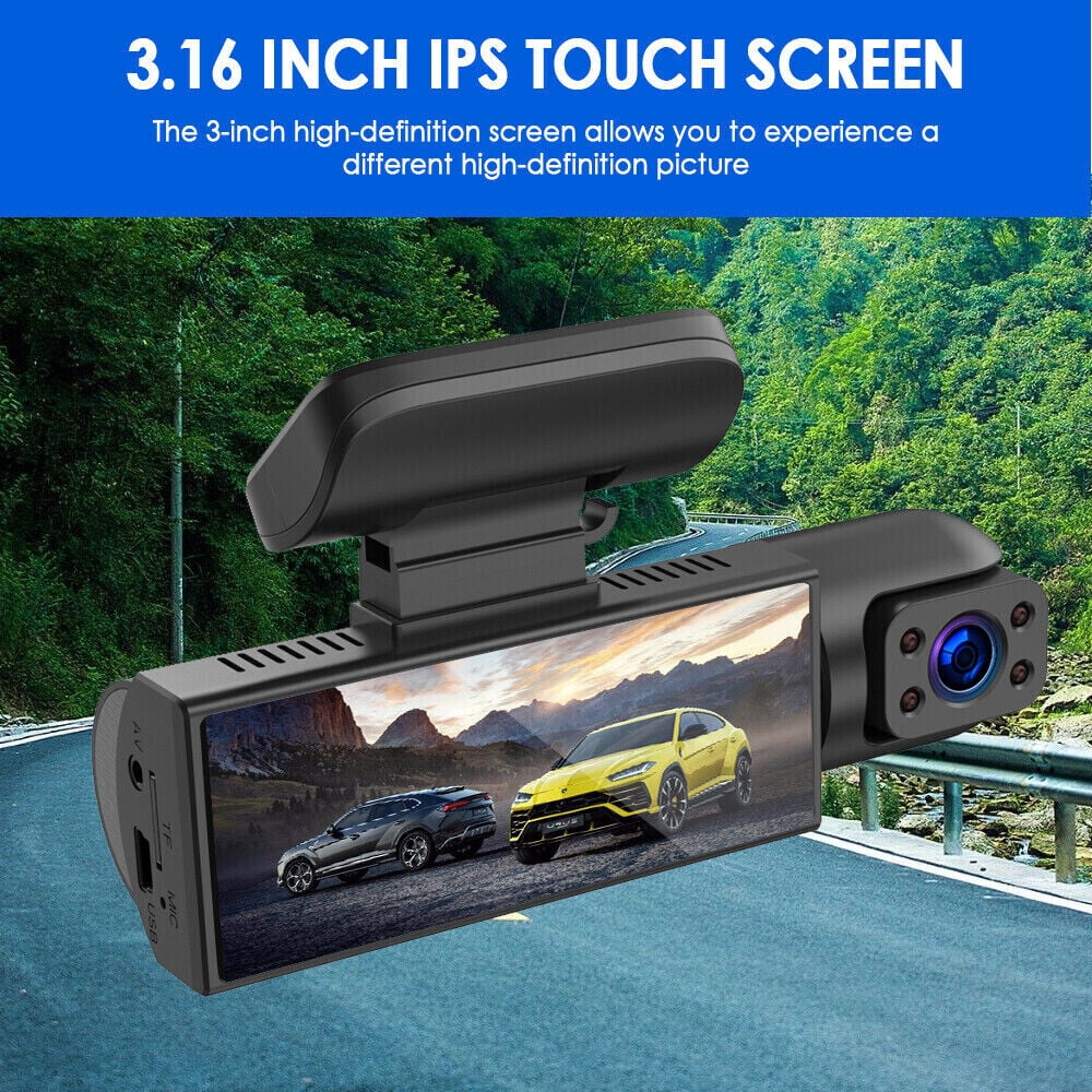 JLLOM Car DVR Dash Cam with Dual Lens Front and Inside Camera - 1080P - Exclusive Design