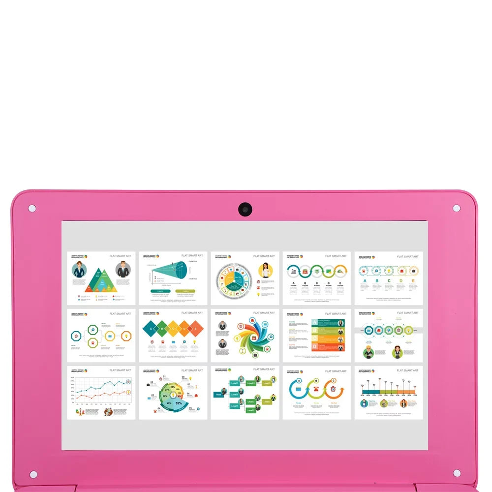 Tomshine Portable Windows 10 10.1inch Netbook Support TF card with Quad Processor/ 2GB+64GB/ Wi-Fi/ BT/ HD Pink Plug