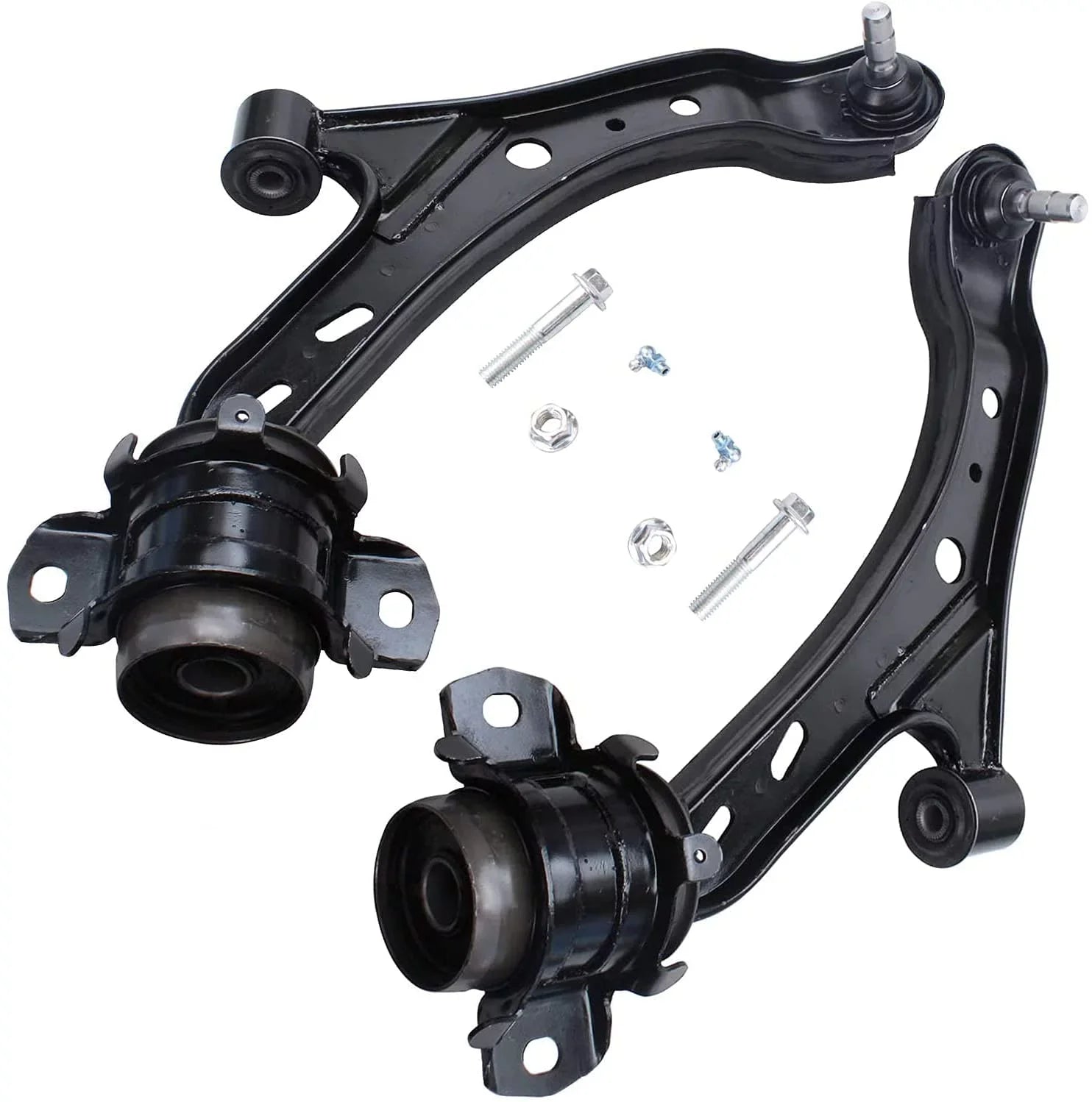Detroit Axle - Front 12pc Suspension Kit Ford Mustang 2005 2006 2007 2008 2009 2010, 2 Lower Control Arms 2 Sway Bars 4 Outer Inner Tie Rods 2 Wheel Bearing and Hubs 2 Boots Replacement - Exclusive Design