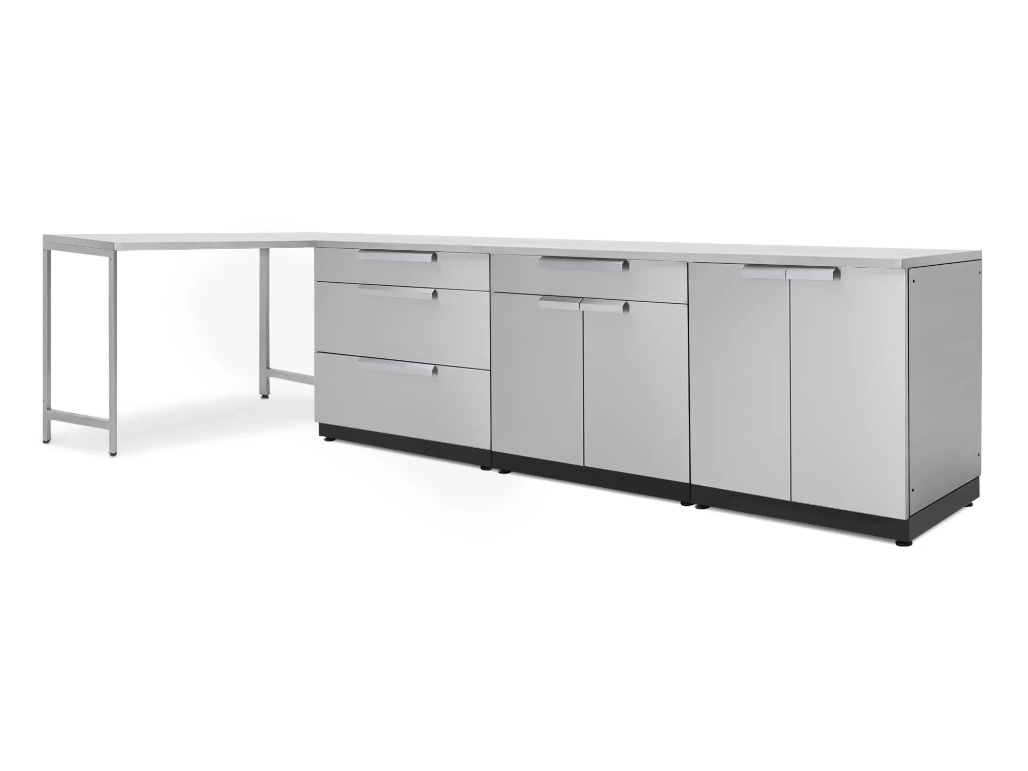 Outdoor Kitchen 5 Piece Cabinet Set in Stainless Steel with Countertops