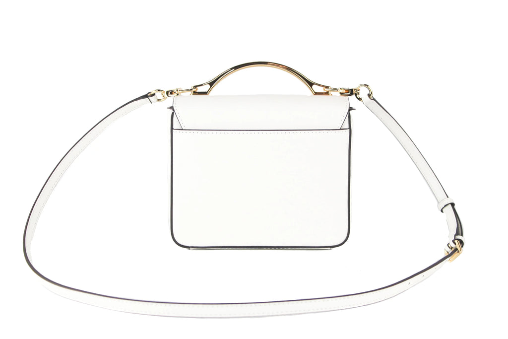 Michael Kors Pride Small Smooth Leather Rainbow Kors Convertible Shoulder Bag Crossbody Handbag (Optic White)