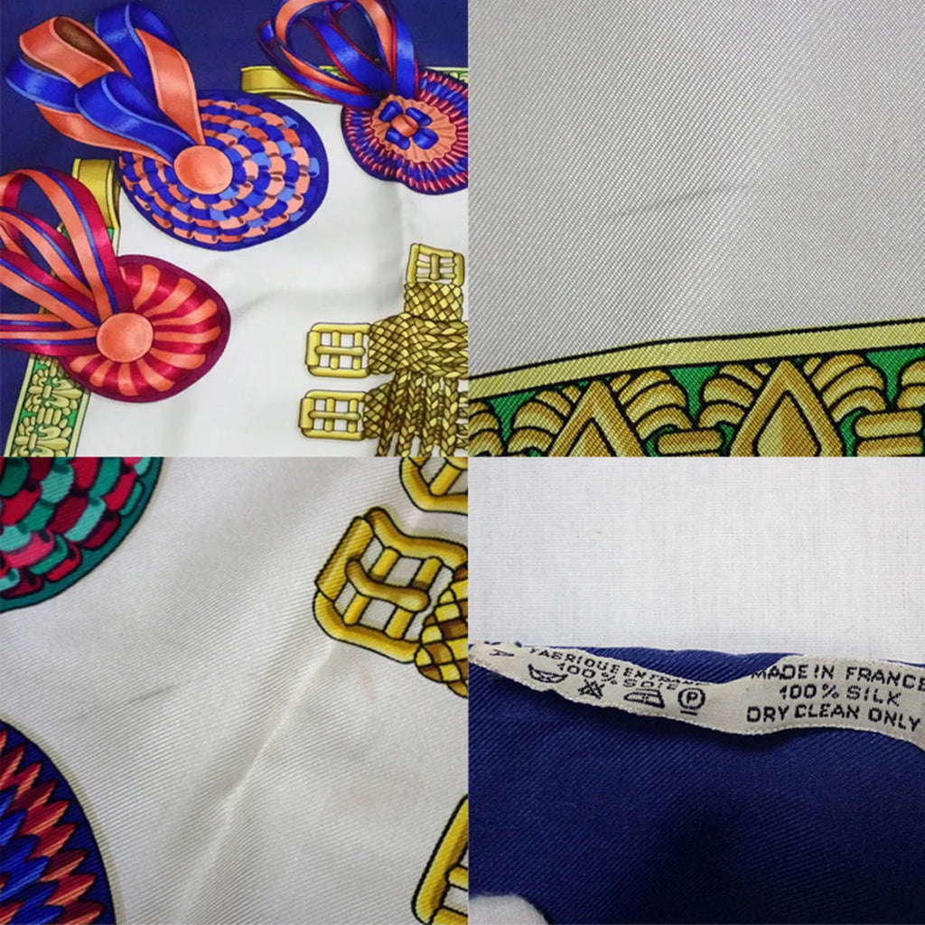 Pre-Owned HERMES Silk LESRUBANSDUCHEVAL Horse Ribbon Scarf Muffler (Good)