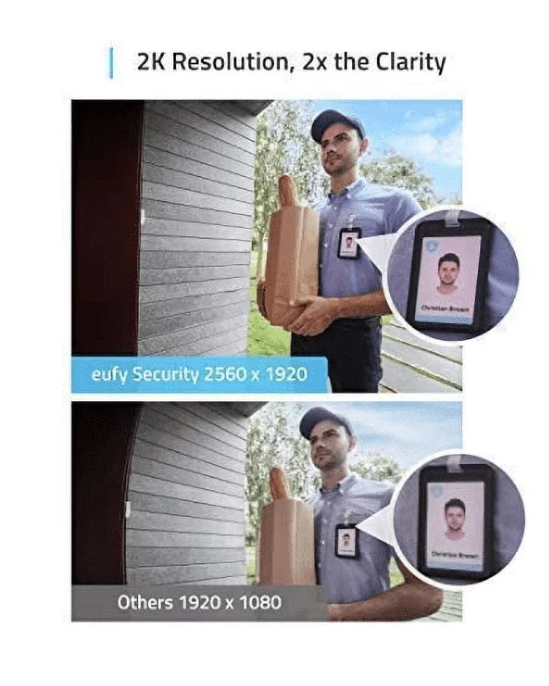 Open Box Eufy Security Wi-Fi Video Doorbell, 2K Resolution Wires Doorbell T8200
