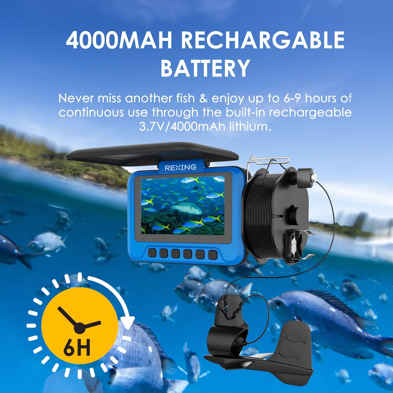 Rexing FC1 Underwater Fishing Camera w/ Winding Spool - Exclusive Design