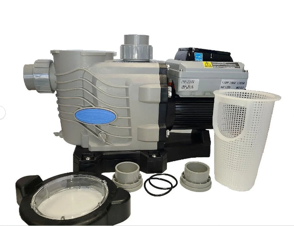 Blue Torrent 2hp Variable Speed Swimming Pool Pump with 2" Unions, Adjustable Stand for Retrofit 3yr Warranty - Exclusive Design