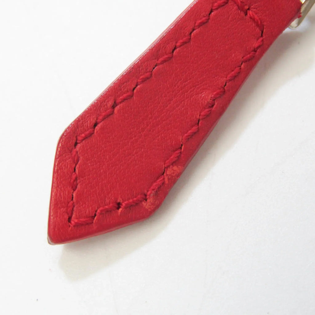 Stylish Pre-Owned Balenciaga 373840 Women's Leather,Canvas Clutch Bag,Pouch Beige,Red Color (Good)